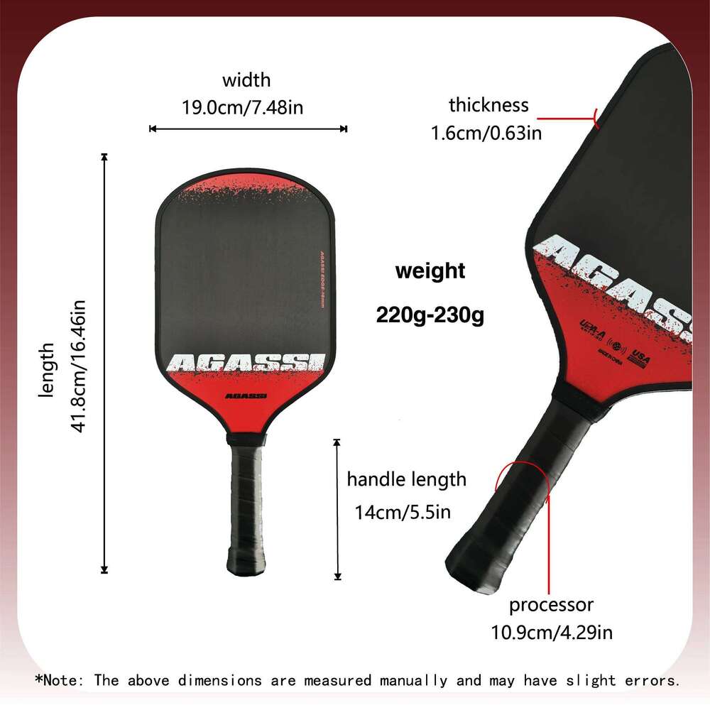 16MM Paddles Honeycomb Core Paddle T700 Carbon Fiber USA PA Approved Professional Pickleball Racket Sport 26L0514