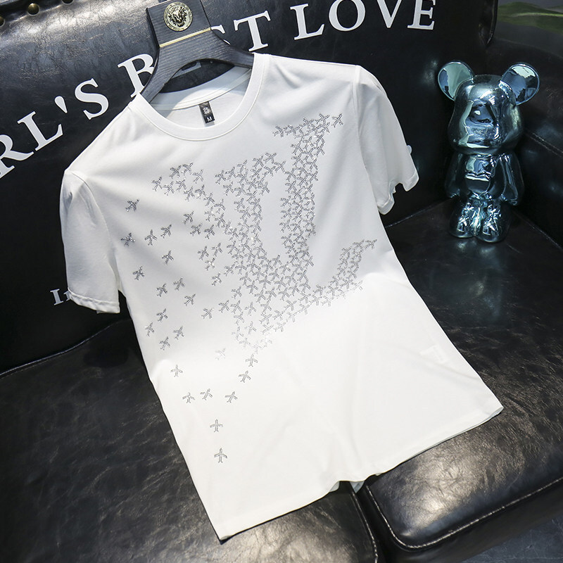 European Men's Short Sleeve Mercerized Cotton Round Neck Designer T-Shirt, Fashionable Bestseller Summer 2026