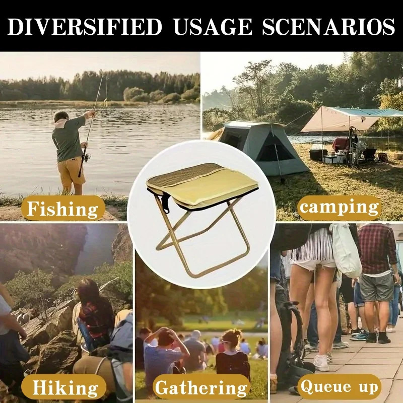 Portable Foldable Backpack Stool Lightweight Camping Fishing Picnic Chair Outdoor Adventure Seat for Hiking Travel 260513banjia - view 7