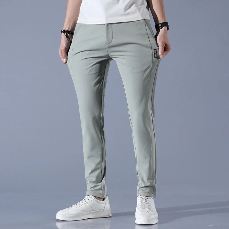 2025 Spring Summer Mens Ice Silk Golf Casual Slim Straight Thin Trousers Male Fashion Stretch breathable Jogging 2838 260513 - view 7