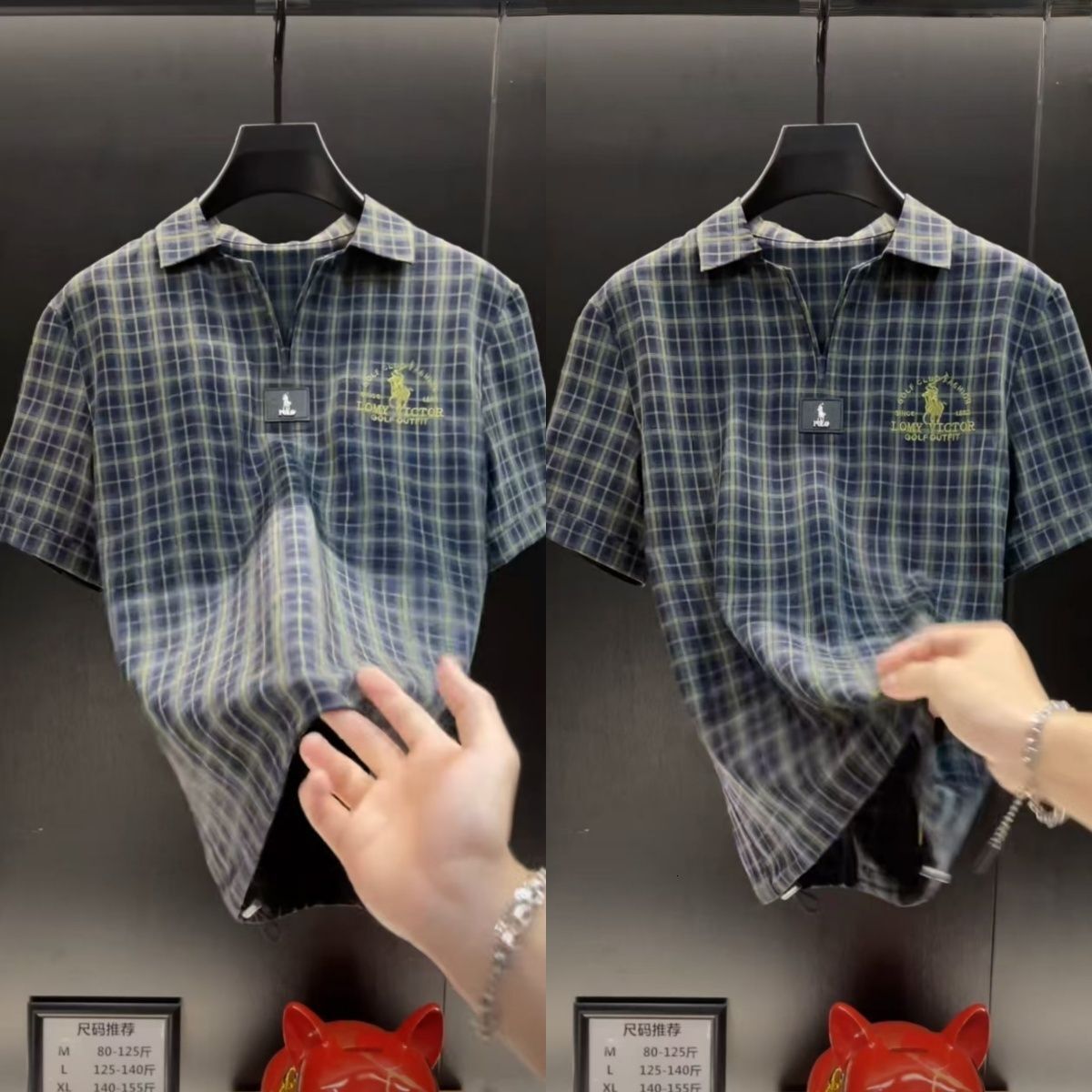 Luxury Brand Designer Mens Checkered Old Money Style Polo Shirt Half Zip Short Sleeve Embroidered Logo 2026 Summer Casual Business Daily Wear Comforta
