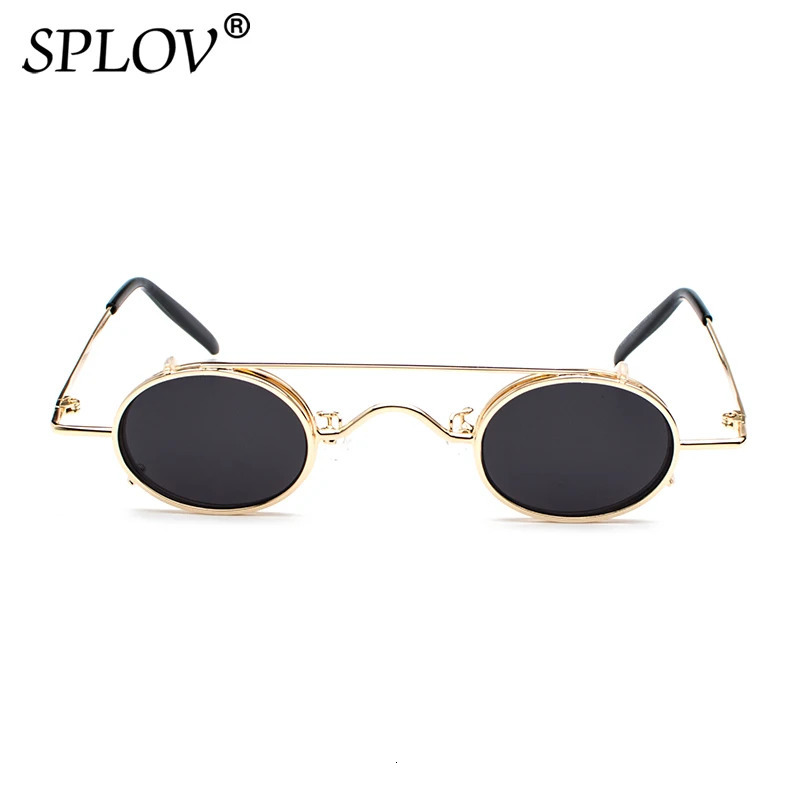SPLOV Vintage Round Detachable Sunglasses Men Women ner SteamPunk Sun Glasses Retro Small Circle Metal Frame Glasses 260509