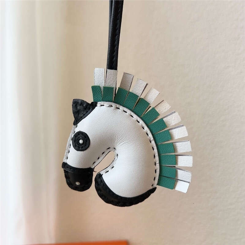 Designer Bag Charms Pony charm for 1 women zebra leather tassel car keychain Bags Leather pendant Decoration