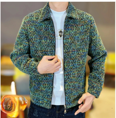 Designer Jacket Winter With Thickened Wool Lining Men's Trendy Luxury Jacket, Cardigan, Stand Up Collar Casual Men's Top High-quality Classi