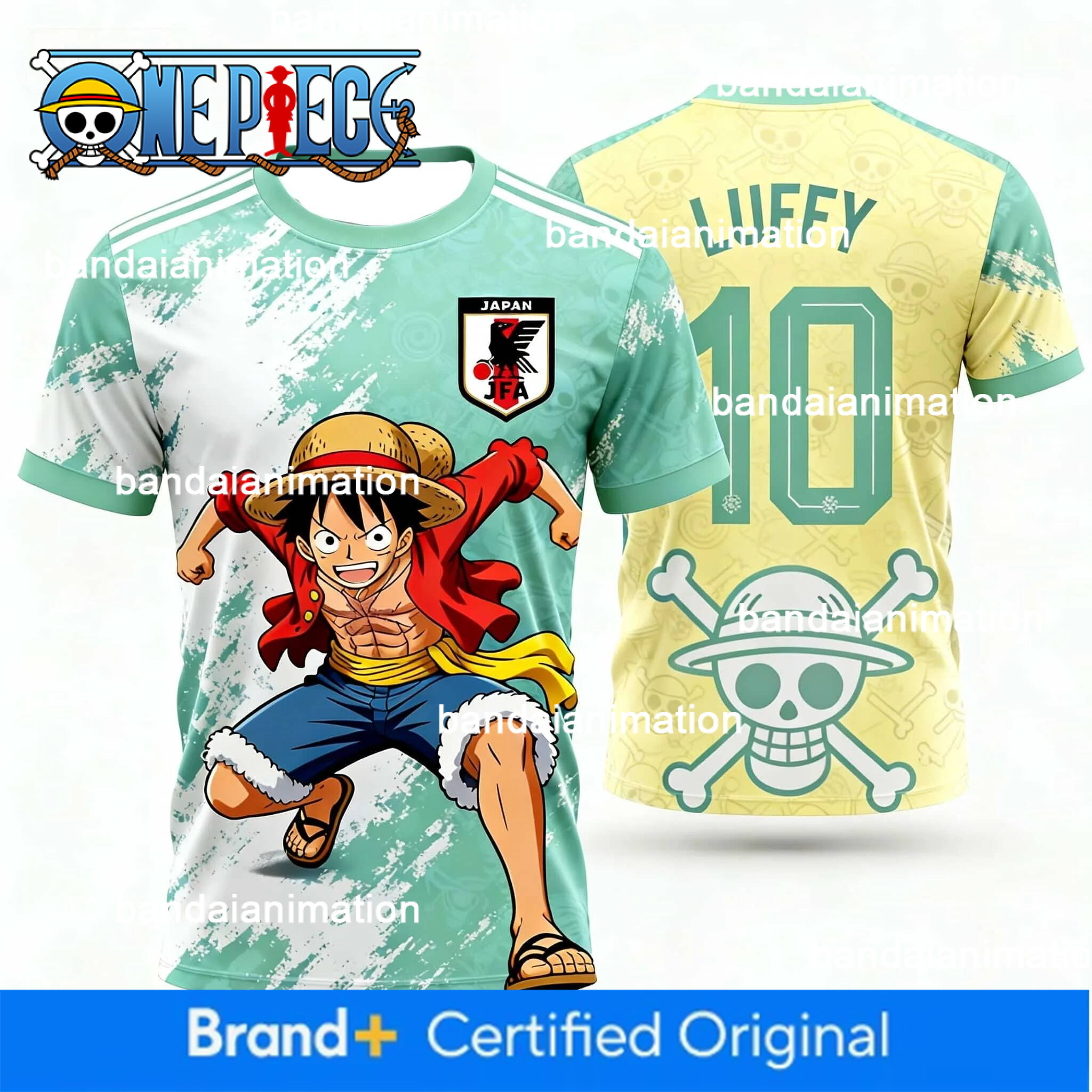 One Piece Monkey D. Luffy Japan Soccer Jersey 10 Quick Dry T-Shirt For Men Women Kids Anime Fan Tee Summer Sports Streetwear