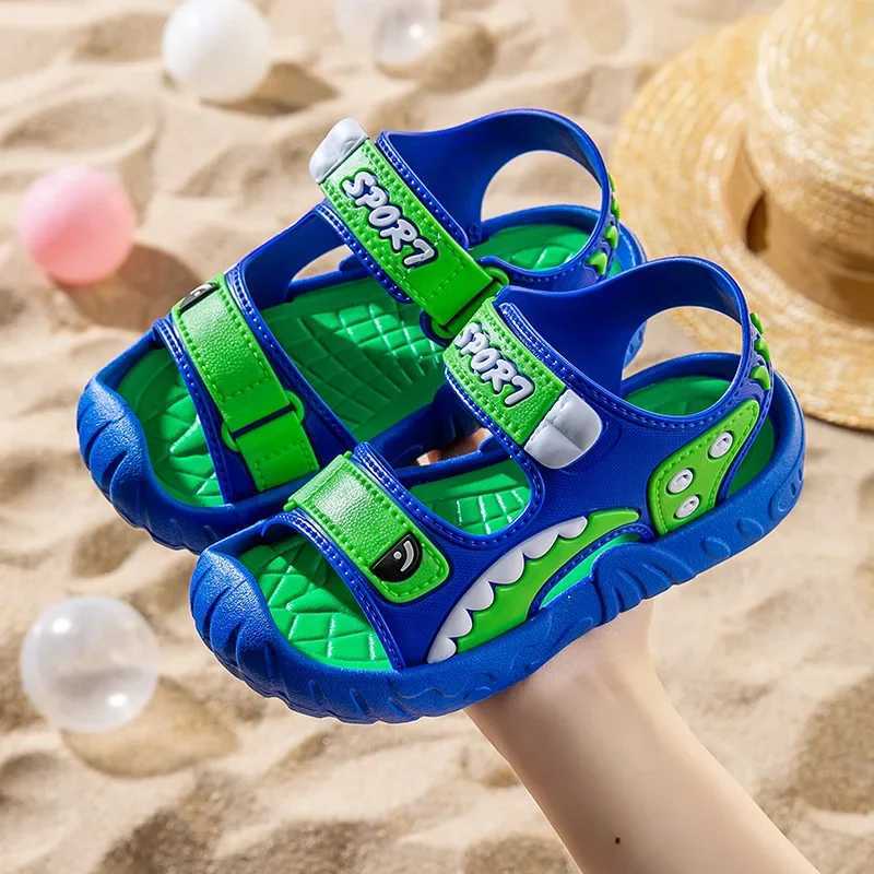 Breathable Sport Boys Sandals Summer Cartoon Beach Boy Shoes with Soft Sole Non-Slip Design Comfortable Casual Kids SandalsT260515