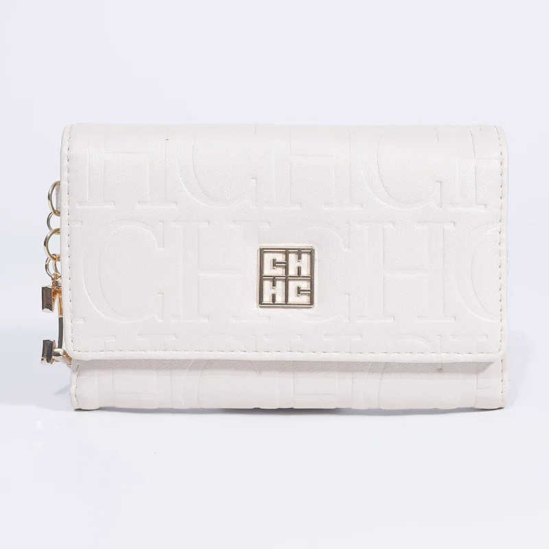 CH Fashion Autumn/Winter Small Wallet 2025 New Solid Color Letter Embossed Male and Female Multi Card Slot Wallet H260515