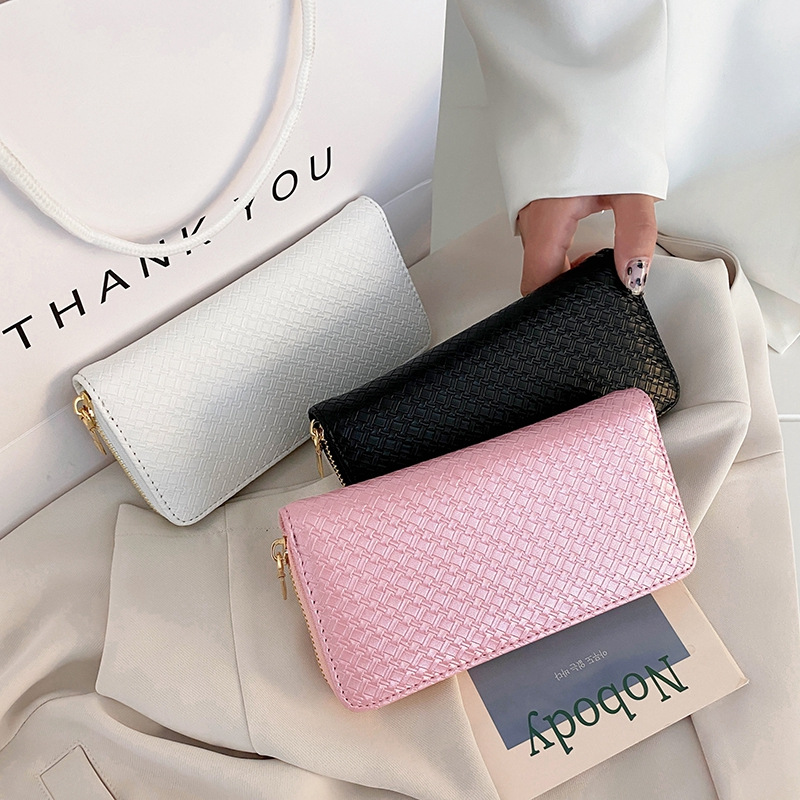 Luxury fashion wallet Long Wallet For Women New Double Zipper Clutch Wrist Strap Large Capacity Patent Leather Phone Bag Wholesale