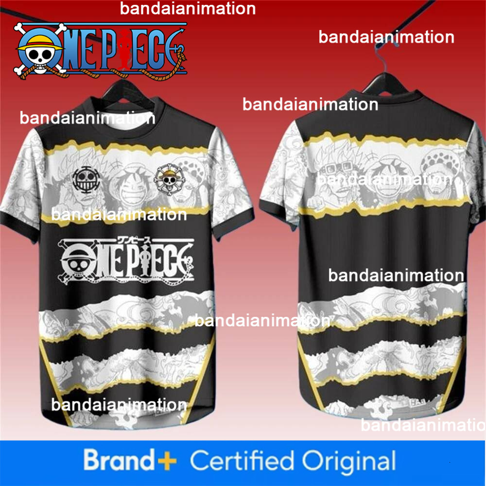 2026 New Football Jersey Japanese Anime Bandai One Piece Luffy Zoro T-Shirt Sporty Street Loose For Kids Adults Tops Clothing