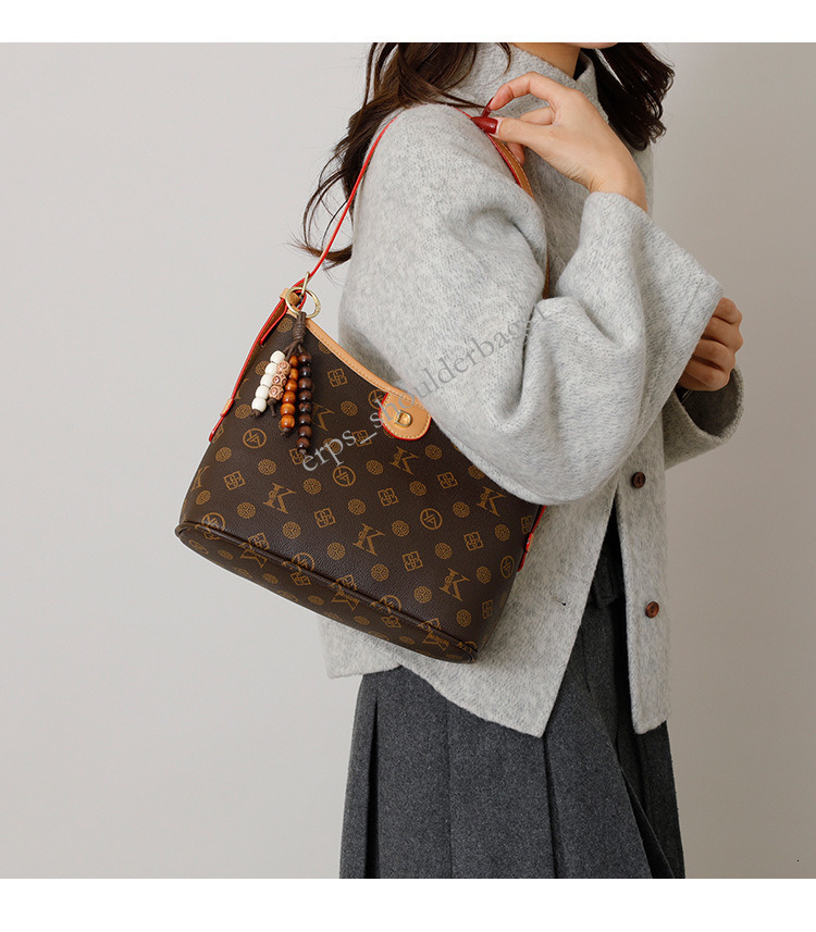 Classic Vintage Print Tote Bag Various Styles Detachable Strap Crossbody Shoulder Purse With Scarf Charm For Women