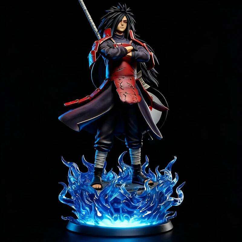 25cm/42cm Anime Naruto GK Uchiha Madara CW Gatekeeper Ver Light Up Figure PVC Statue Collect Model Toy Desktop Ornament Boy Gift 26Y0515