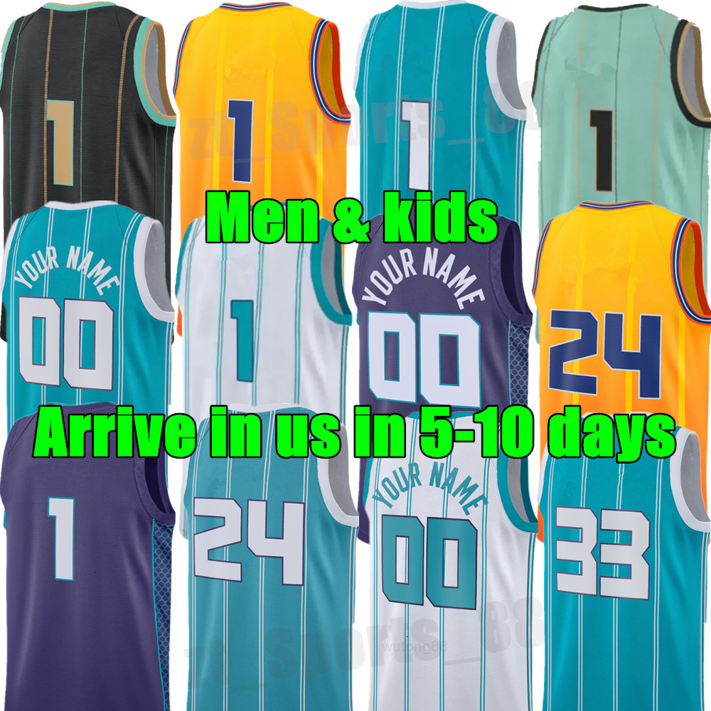 Custom LaMelo Ball Hornet City Basketball Jerseys Brandon Miller Kon Knueppel Tre Mann Miles Bridges Moussa Diabate Josh Green Tidjane Salaun Men kids