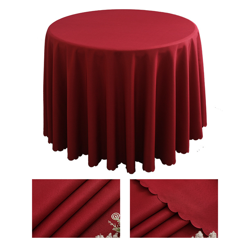 YL-38642 Custom Solid Color Tablecloth, Suitable for Hotel Conferences, Weddings, Banquets, and Home Use, Round Tablecloth, Polyester Tablecloth