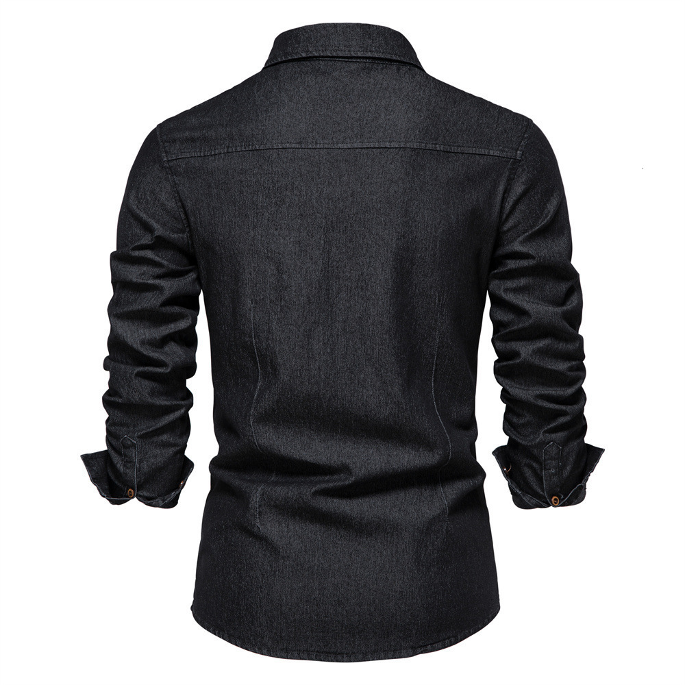 Men's Casual Shirts ZOGAA Men Long Sleeve Denim Shirt Mens Casual Dress Male Jean Shirts High Quality Street Wearing Mens Shirts 230322 - view 6