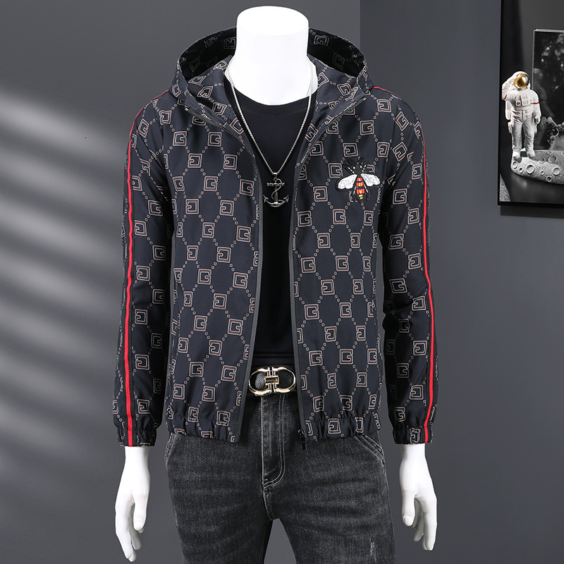 Designer Plus Size Men Spring Jacket Casual Men S Jacket With Hood Loose Oversized Trendy Top High Quality Classic Clothing
