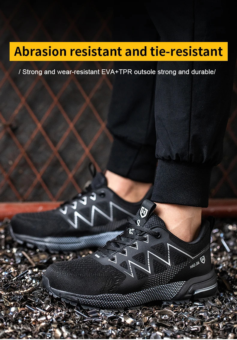 Lightweight Work Safety Shoes Men Women Indestructible Steel Toe Shoes Protective Safety Boots Breathable Security Work Sneakers 260515