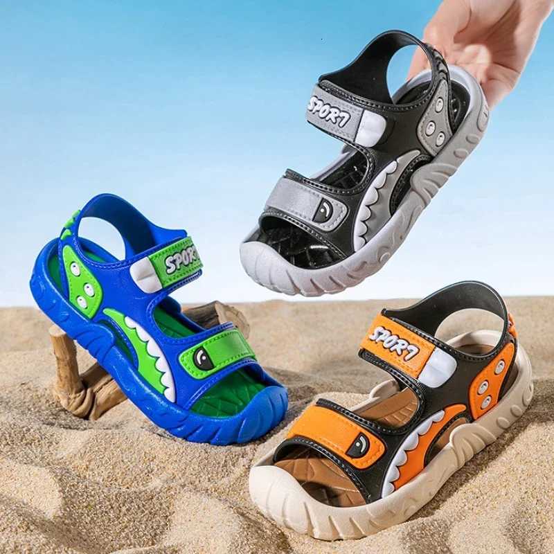 Breathable Sport Boys Sandals Summer Cartoon Beach Boy Shoes with Soft Sole Non-Slip Design Comfortable Casual Kids SandalsT260515