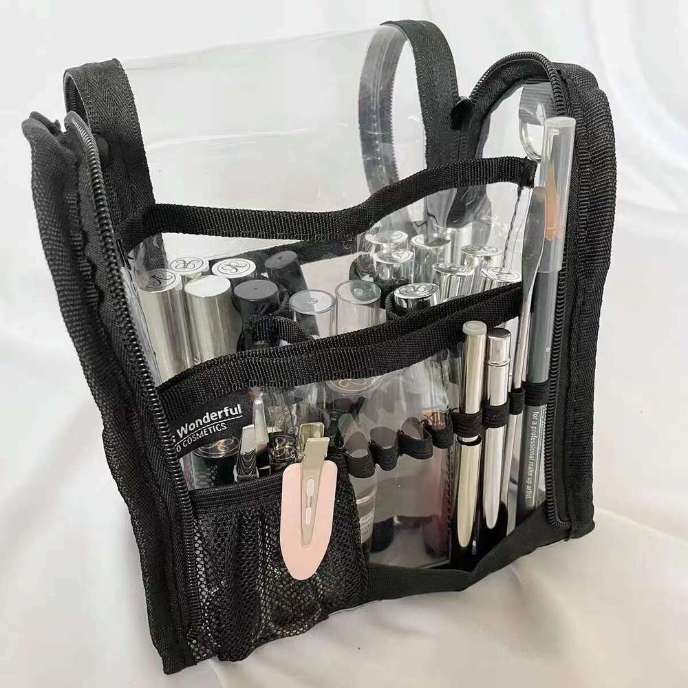 Foreign Same Style Artist Lipstick Lip Gloss Storage PVC Transparent Waterproof Portable Easy-to-Clean Handheld Makeup