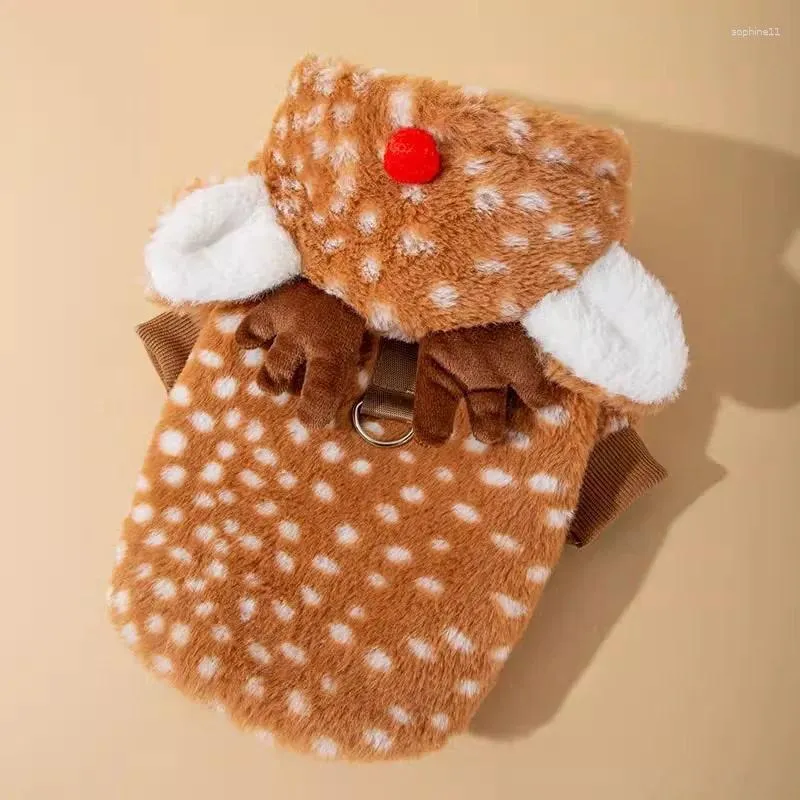 Festive Pets' Clothing Ensemble: Matching Fur-Covered Capes & Hats for Canine Companions HF43