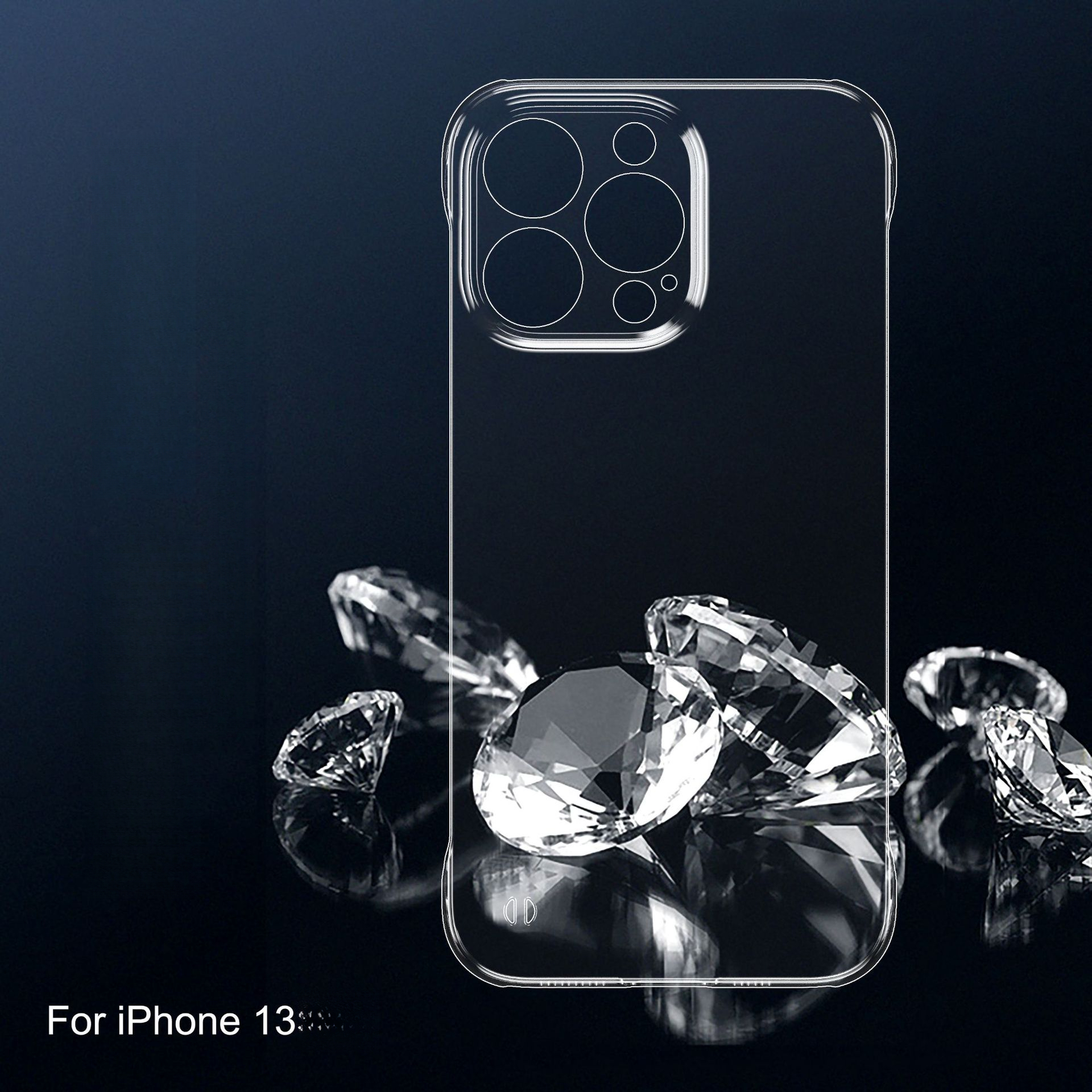 Suitable for Apple iPhone 17 Frameless PC Transparent Phone Case Protective Cover 12 Mini Precision Hole 15 Pro Max