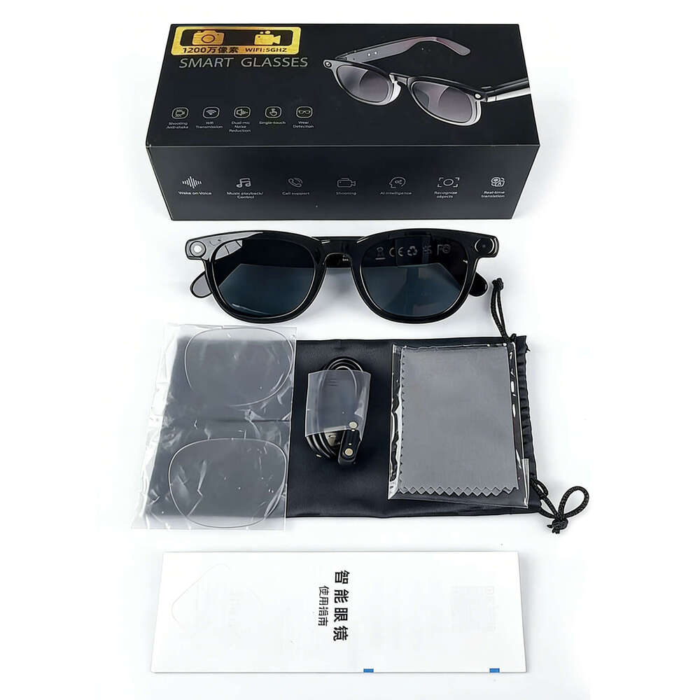 Smart AI Eyeglasses High Definition Camera Image Translation Video Record Bluetooth Call Photography In Stock CKS