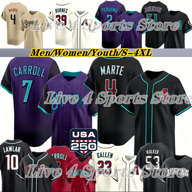 Ketel Marte Diamondbacks Baseball Jersey Corbin Carroll Nolan Arenado Ildemaro Vargas Geraldo Perdomo Jose Fernandez Eduardo Rodriguez Michael Soroka Barrosa 4X