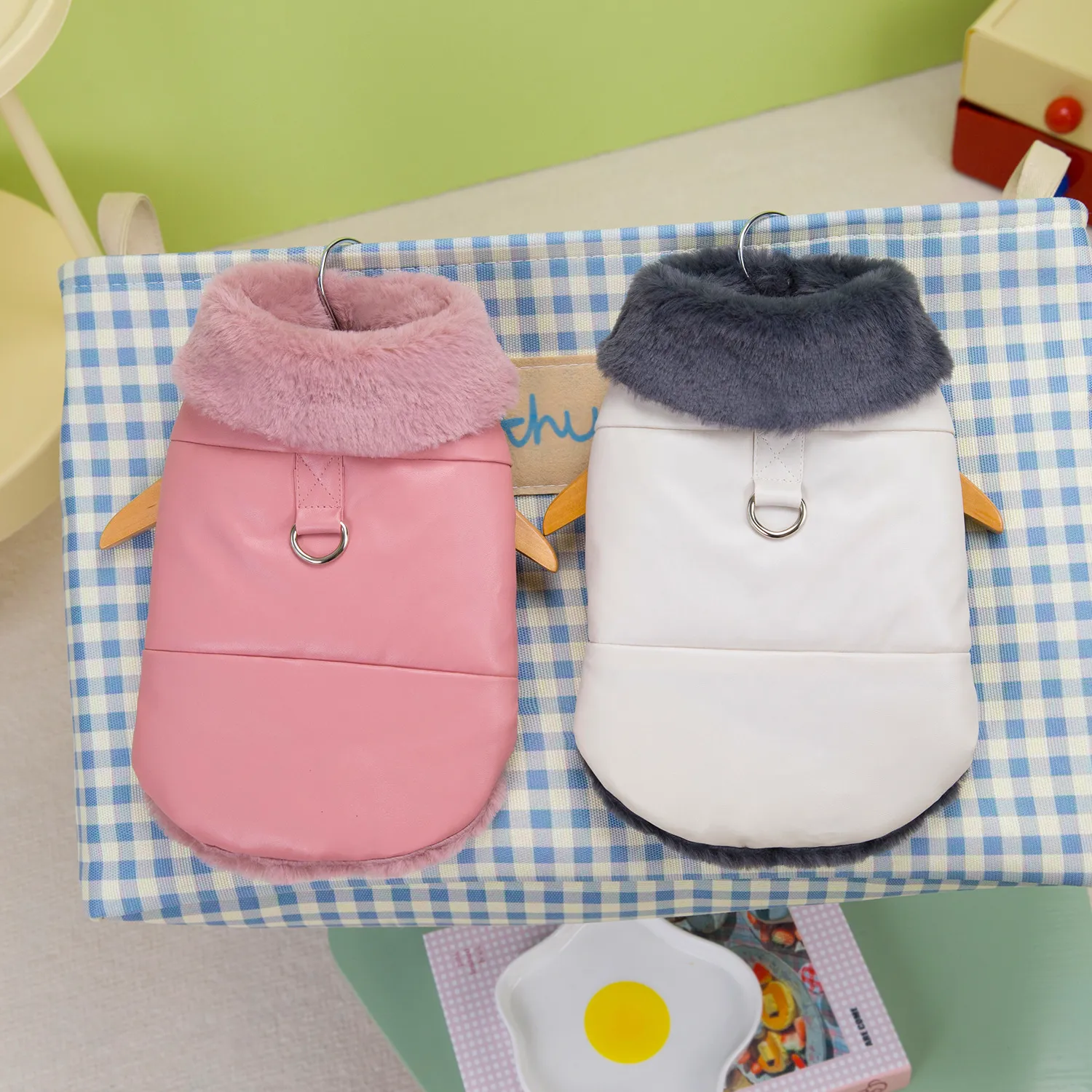 Furry Friend's Essential Cold Weather Gear: Warm & Secure Fit Plush Cotton Pet Jacket HF30