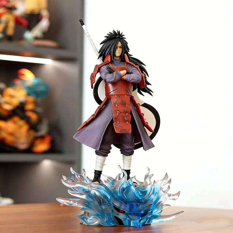 25cm/42cm Anime Naruto GK Uchiha Madara CW Gatekeeper Ver Light Up Figure PVC Statue Collect Model Toy Desktop Ornament Boy Gift 26Y0515