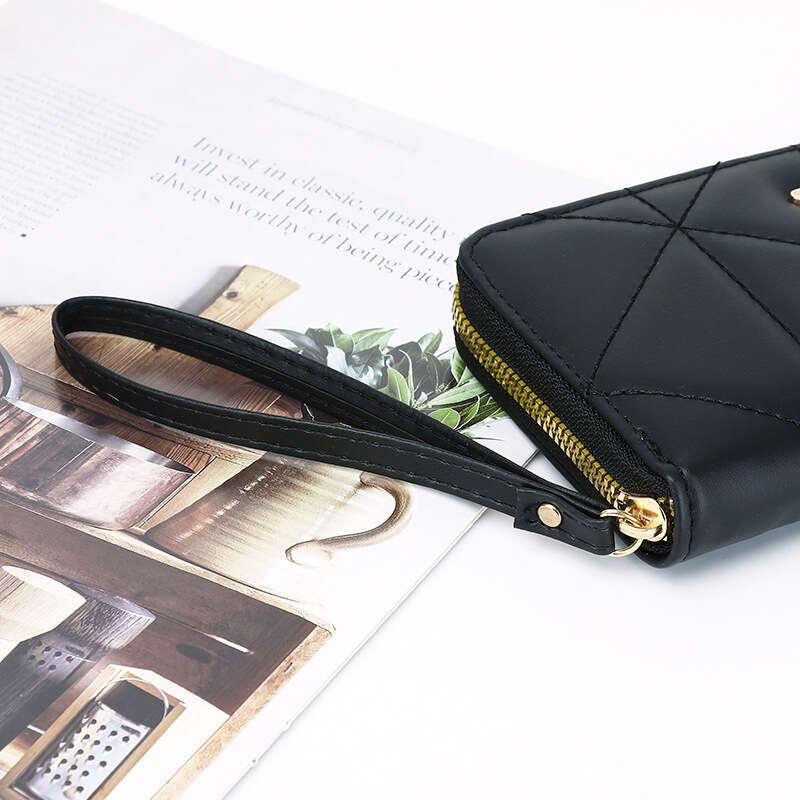 Factory direct stock women's wallet, long style, large capacity, diamond pattern purse, card holder, high-end multi-layer phone bag for women