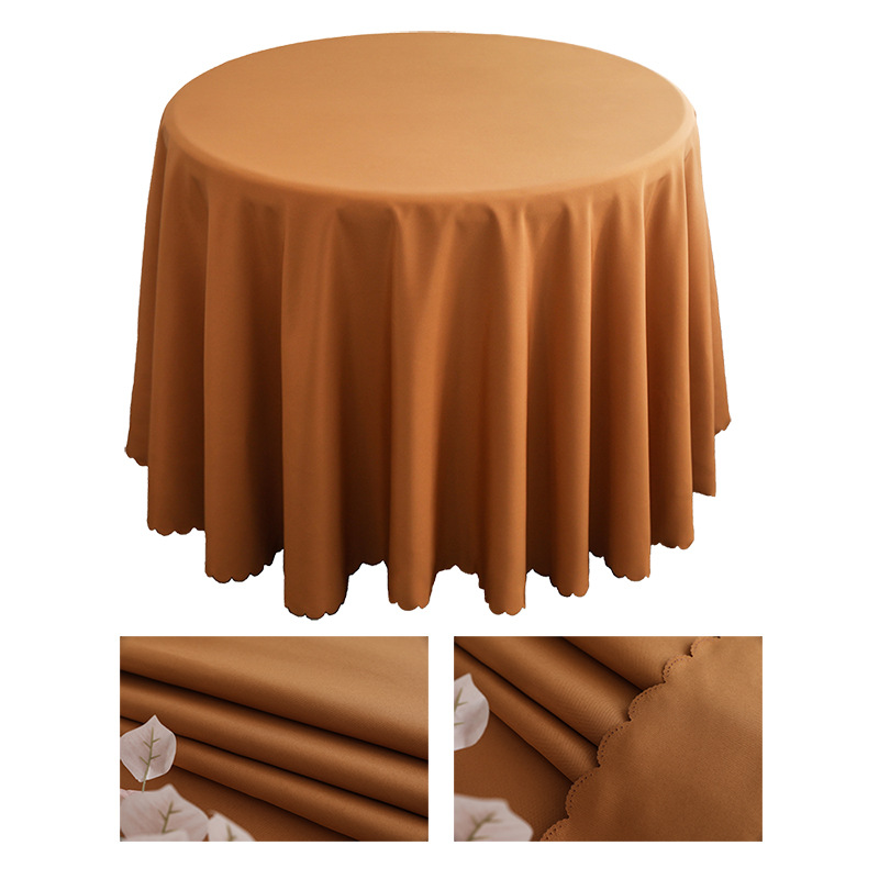 YL-38646 Custom solid color tablecloth, suitable for hotel conferences, weddings, banquets, and home use, round tablecloth, polyester tablecloth.