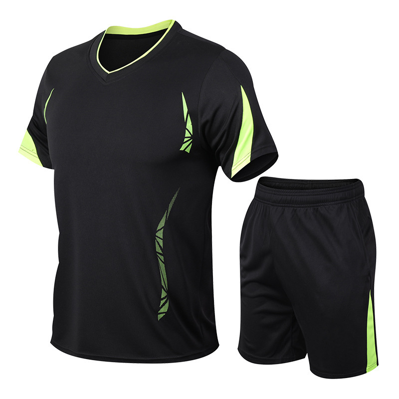 Sports Designer T-shirt Suit Men Summer Hoodie Fitness Short Sleeve T-shirt Polo Men's Quick-dry Clothing Running Loose Casual Sportswear Plus Size