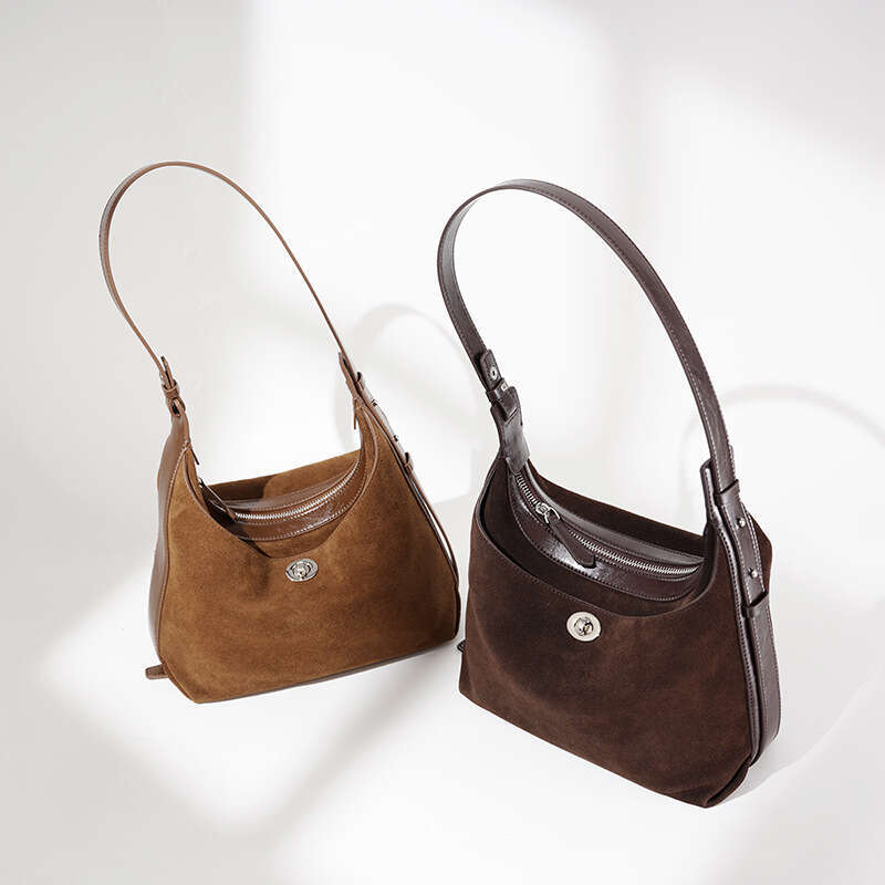 Frosted Suede Genuine Leather Crossbody Bag Niche Design Large Capacity Women Autumn Winter Versatile Daily Commute Shoulder Handbag SENYY