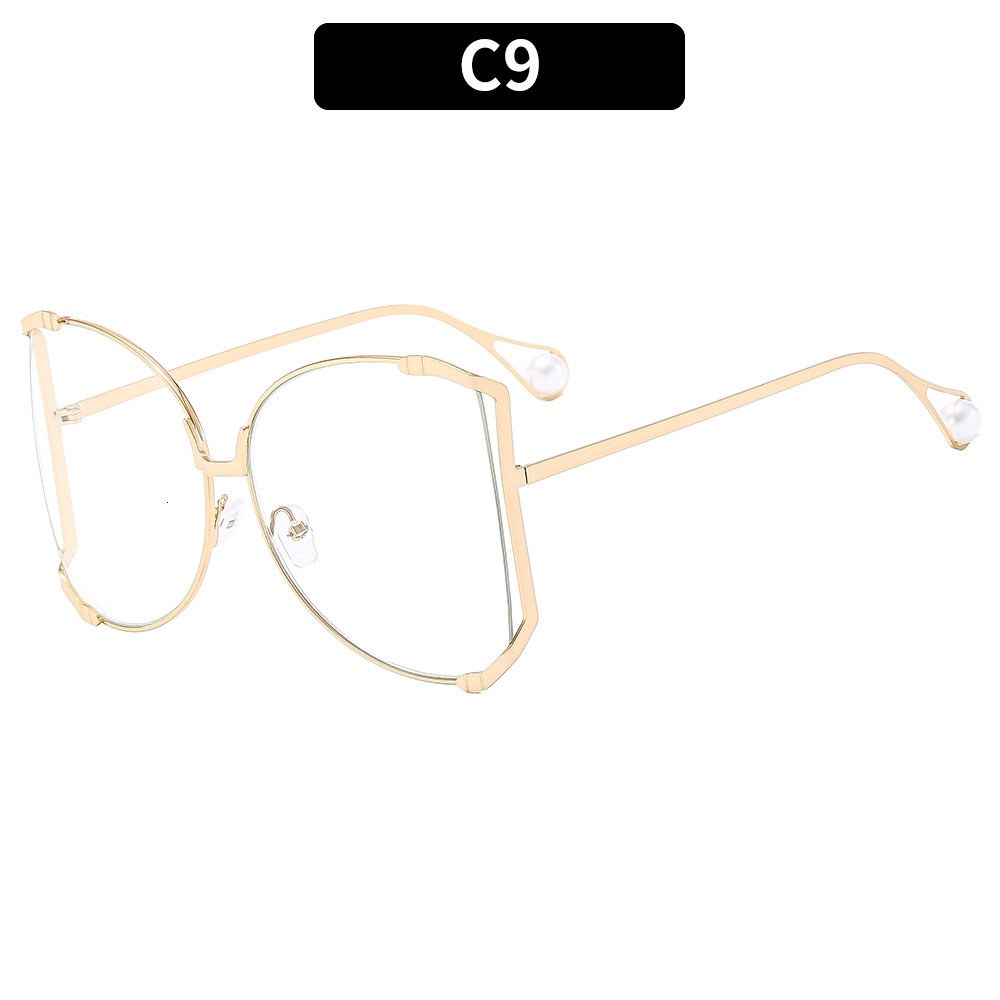Luxury brands designer 2026 New Womens Oversized Metal Sunglasses Pink Lens UV400 Anti-UV Fashion Streetwear Shades for Daily & Outdoor