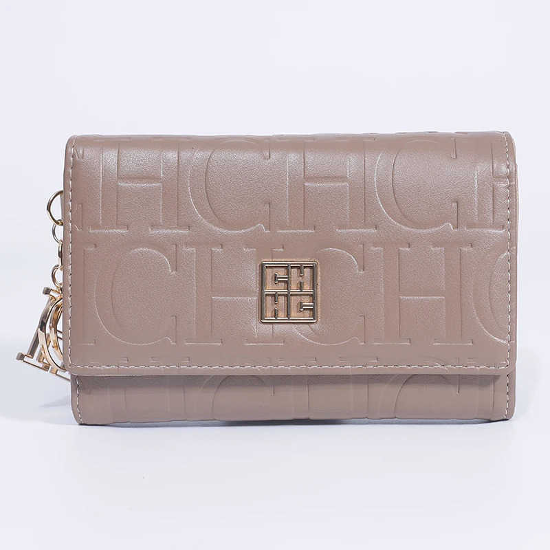 CH Card Bag Minimalist Chic Embossed Design Wallet Stylish Women Accessory Compact Multi Slot Card Holder Daily Essential H260515 - view 7