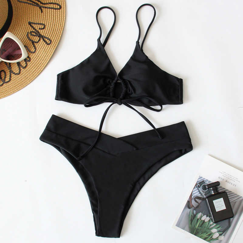 2023 New Bikini Multi Color Lace up Sexy Split Swimwear 7EYK