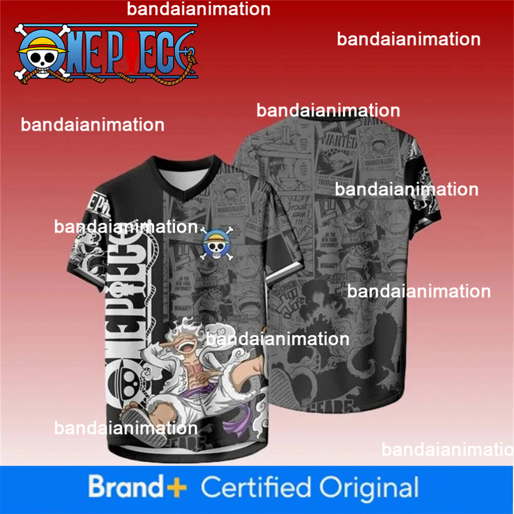 2026 New Football Jersey Japanese Anime Bandai One Piece Luffy Zoro T-Shirt Sporty Street Loose For Kids Adults Tops Clothing