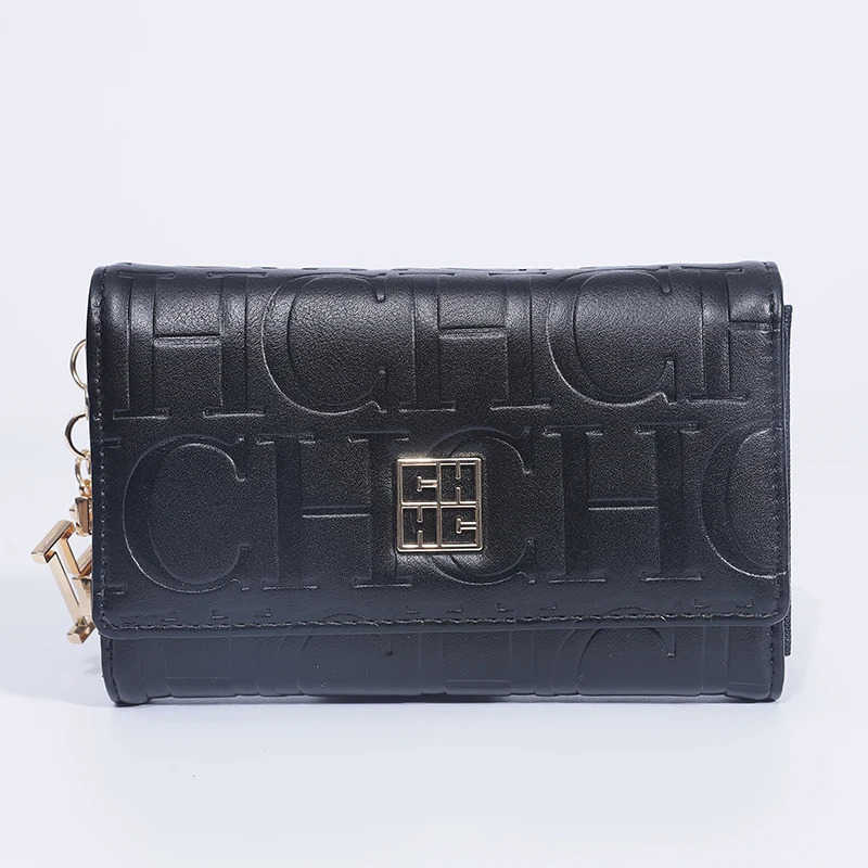 CH Card Bag Minimalist Chic Embossed Design Wallet Stylish Women Accessory Compact Multi Slot Card Holder Daily Essential H260515 - view 4