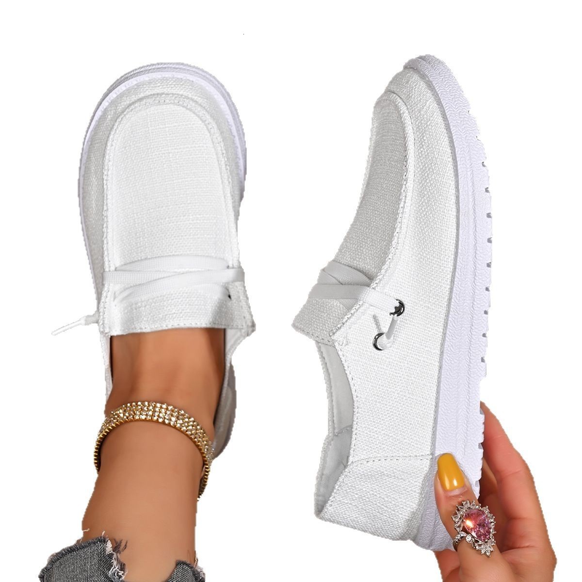 Plus Size Casual Shoes for Women 2025 Spring and Autumn New Flat Slip-On Low-Top Loafers Womens Shoes240909