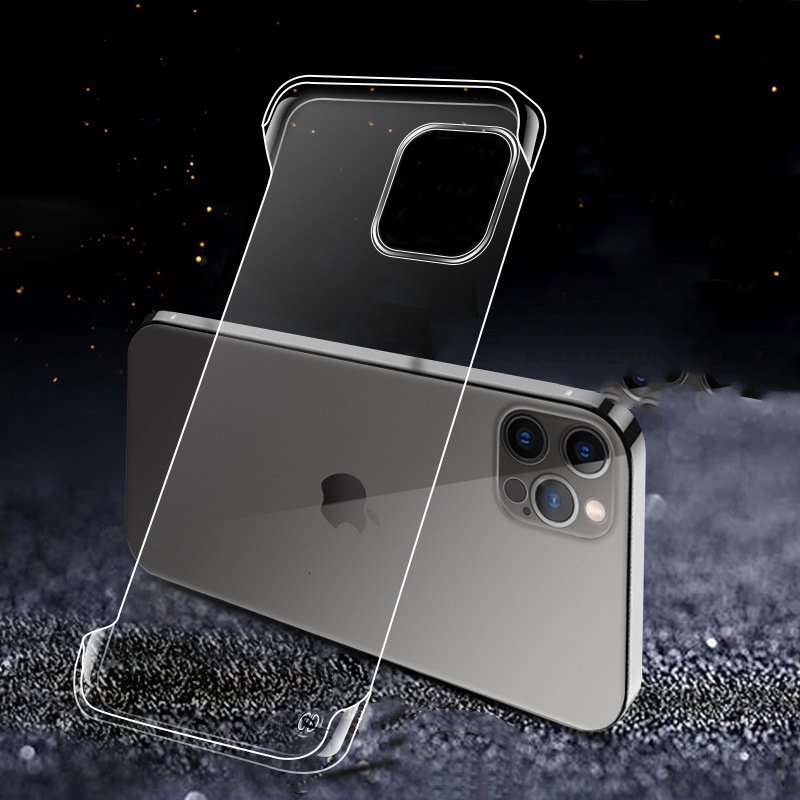 Suitable for Apple iPhone 17 Frameless PC Transparent Phone Case Protective Cover 12 Mini Precision Hole 15 Pro Max