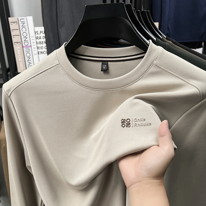 Designer Luxury Brand Loose Plus Men's Essential Top Long Sleeved Spring And Autumn Slim Fit Men's Round Neck Simple Style Street Fashion Mu