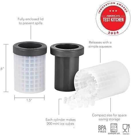 Tovolo Mini Ice Cylinder- Squeeze Release- Set of 2 1000422 Gray01 - view 7