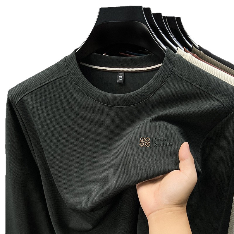 Designer Luxury Brand Loose Plus Men's Essential Top Long Sleeved Spring And Autumn Slim Fit Men's Round Neck Simple Style Street Fashion Mu