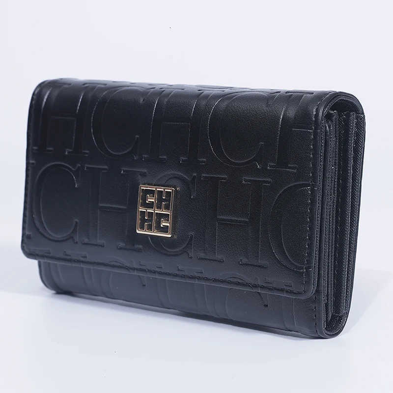 CH Card Bag Minimalist Chic Embossed Design Wallet Stylish Women Accessory Compact Multi Slot Card Holder Daily Essential H260515 - view 3