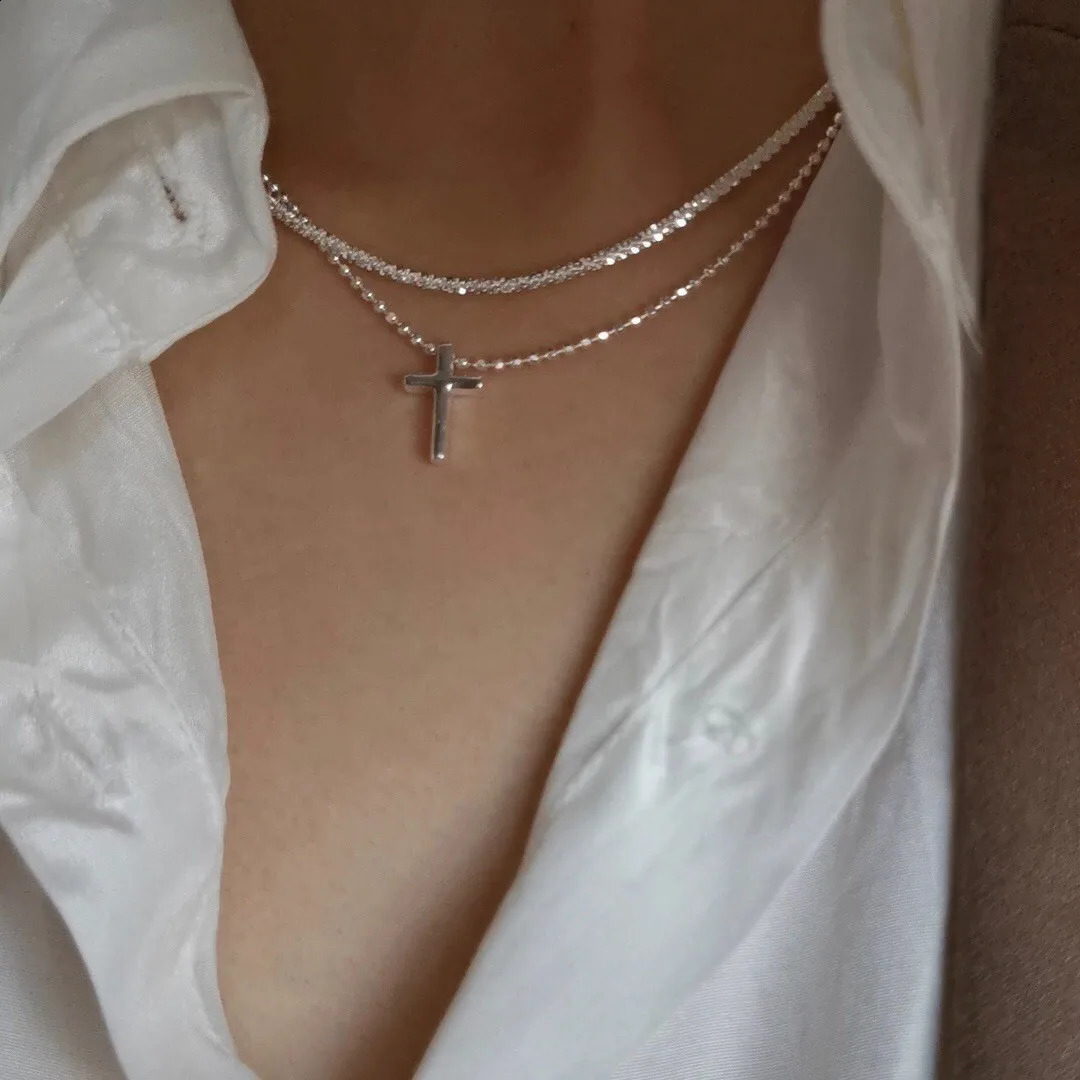 925 sterling silver Sparkling Necklace For Women Trendy Clavicle Chain Choker Girls Korean Wedding Party Jewelry Accessories 260514 - view 6