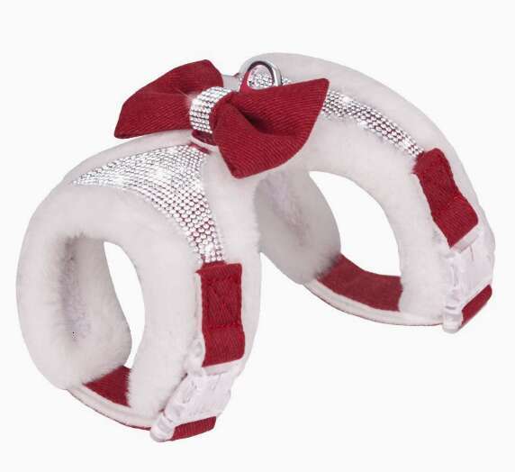 Rhinestone Dog and Leash Set Soft Warm Pet Vest Bowknot Harness Lead Adjustable For Chihuahua Dogs Cats 26W01123