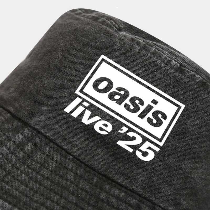 Wholesale Oasis Printed Washed Denim Bucket Hat Retro Sunshade Sun Hat Outdoor Anti Ultraviolet Fashion 2025 Popular Basin Hat T260515