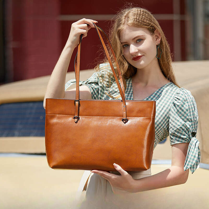 High End Niche Design Genuine Cowhide Shoulder Bag Large Capacity Women Fashion Tote Bag Daily Office Commuter Handbag SENYY