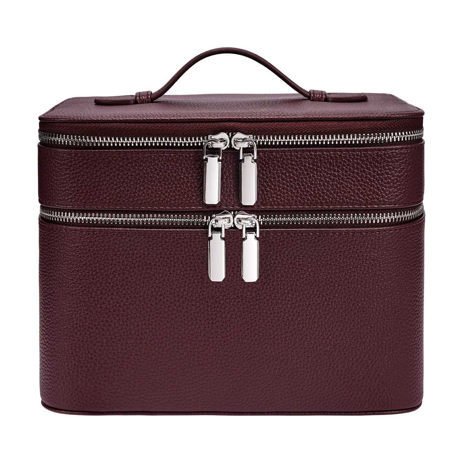 Double Layered Portable Professional Makeup Bag Skincare Tool Pack Beauty Eyelash PU Storage Box Multi Partition Cosmetic BagT250515 - view 7