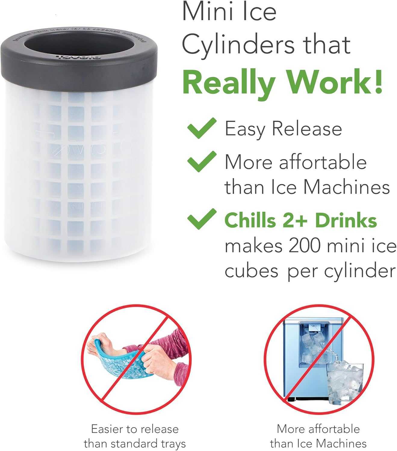 Tovolo Mini Ice Cylinder- Squeeze Release- Set of 2 1000422 Gray01 - view 6