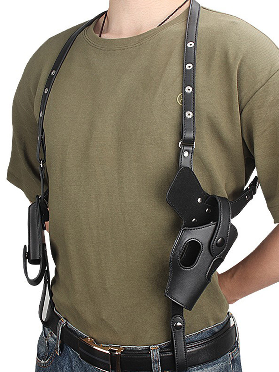 Tactical Bag Stealth Pistol Holster Shoulder Holster PU Leather Gun Holster Universal Hunting Gun Bag Shooting Carrier Pouch